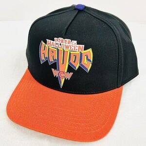WWE WCW Halloween Havoc 1995 A-Frame Hat Cap Adjustable Snapback Black Wrestling